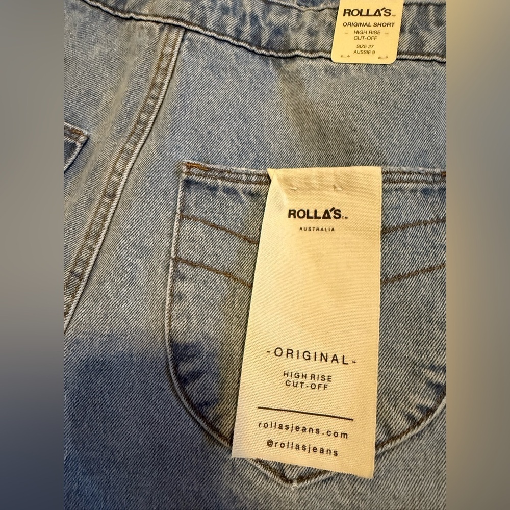 NWT Rollas Original Short Overall Sylvie Blue Size 27 - Picture 7 of 7